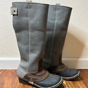 Sorel Gray and Brown Winter Rain Boots